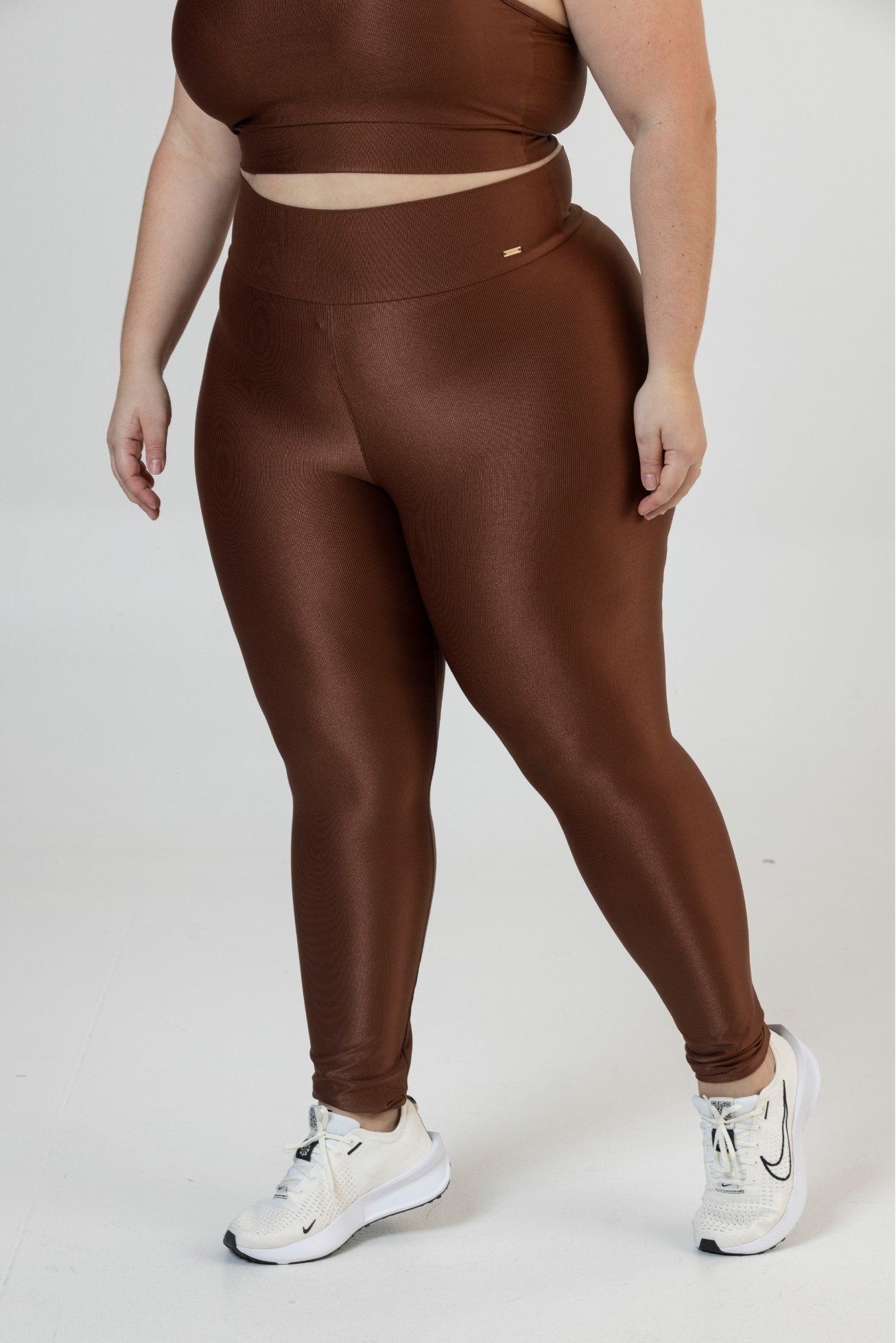 Legging Canelada Plus Size - Marrom